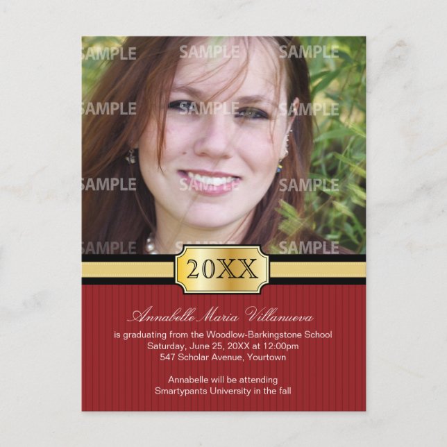 Buckle Band Graduation Announcement Postcard (Front)