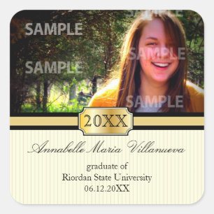 Buckle Band Graduation Announcement Sticker