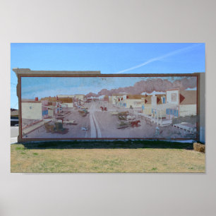 Bucklin, Kansas, Main Street Vintage Mural Poster