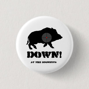 Bucknuts Black Hog Down Button