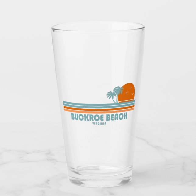 Buckroe Beach Virginia Sun Palm Trees Glass (Front)