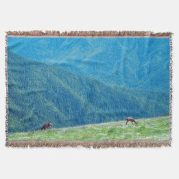 Bucks by the Mountains Throw Blanket