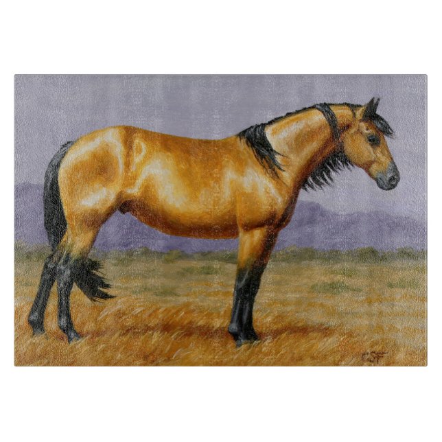 Bucksin Wild Horse Mustang Stallion Cutting Board (Front)