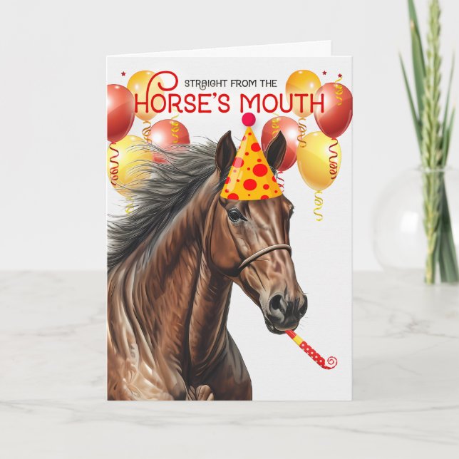 Buckskin American Quarter Horse Funny Birthday Card (Front)