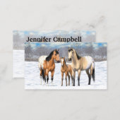 Buckskin Appaloosa Horses In Snow Business Card (Front/Back)