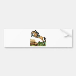 buckskin big leap xc HORSE ART Eventing Bumper Sticker