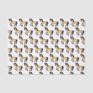 Buckskin Cute Cartoon Trotting Horse Pattern Tissue Paper