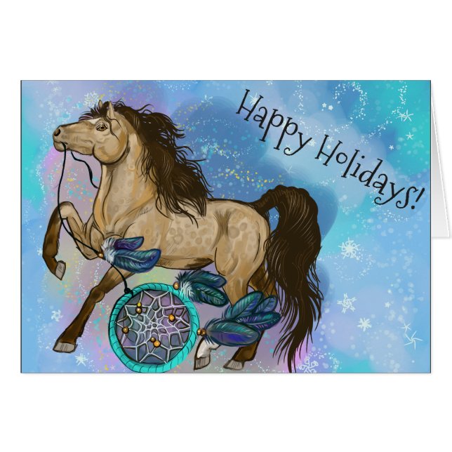 Buckskin Dreamcatcher Horse Christmas (Front Horizontal)