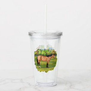 Buckskin Dun Quarter Horse Acrylic Tumbler