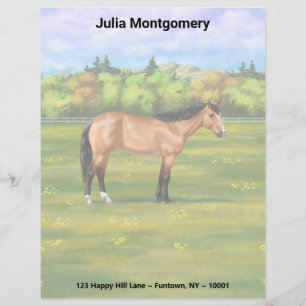 Buckskin Dun Quarter Horse Custom Letterhead