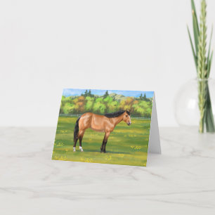 Buckskin Dun Quarter Horse Holiday Card