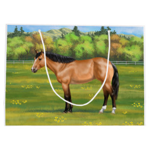 Buckskin Dun Quarter Horse Large Gift Bag
