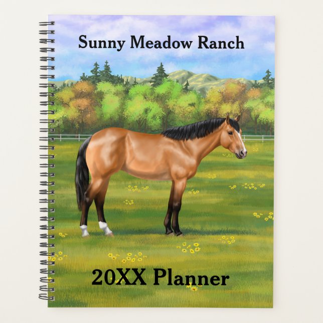 Buckskin Dun Quarter Horse Planner (Front)