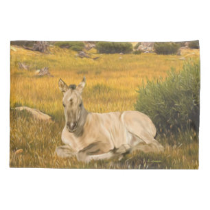 Buckskin Foal Baby Horse Western Equestrian Art Pillowcase