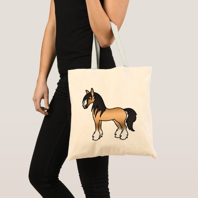 Buckskin Gypsy Vanner / Shire / Clydesdale Horse Tote Bag (Front (Product))