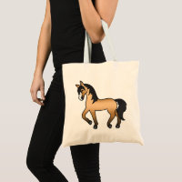 Buckskin Horse Trotting Cartoon Illustration Cute