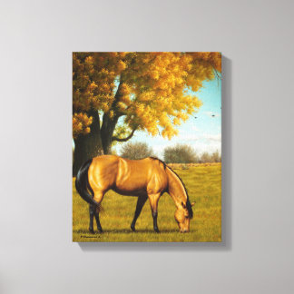 Buckskin Horse with Fall Colours Canvas