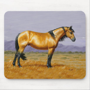 Buckskin Mustang Wild Horse Stallion  Mouse Mat