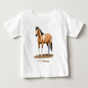 Buckskin Pinto Dun Paint Horse Staillion Baby T-Shirt