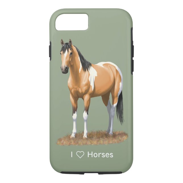 Buckskin Pinto Dun Paint Horse Staillion Case-Mate iPhone Case (Back)