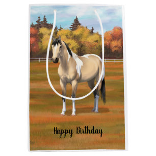 Buckskin Pinto Dun Paint Horse Staillion Medium Gift Bag