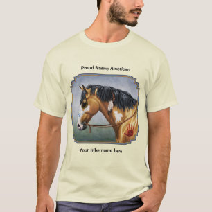 Buckskin Pinto Native American War Horse T-Shirt