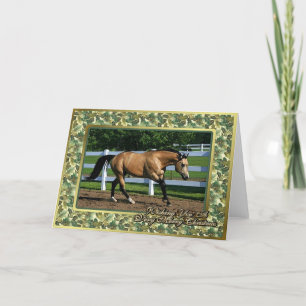 Buckskin Quarter Horse Blank Christmas Card