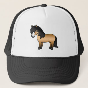 Buckskin Shetland Pony Cute Cartoon Illustration Trucker Hat