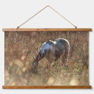 Buckskin Tobiano Grazing in Morning Sun Photo Hanging Tapestry