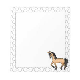 Buckskin Trotting Horse Cute Cartoon Illustration Notepad