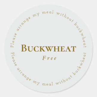 Buckwheat-Free Request Sticker, Light-gray - Brown Classic Round Sticker