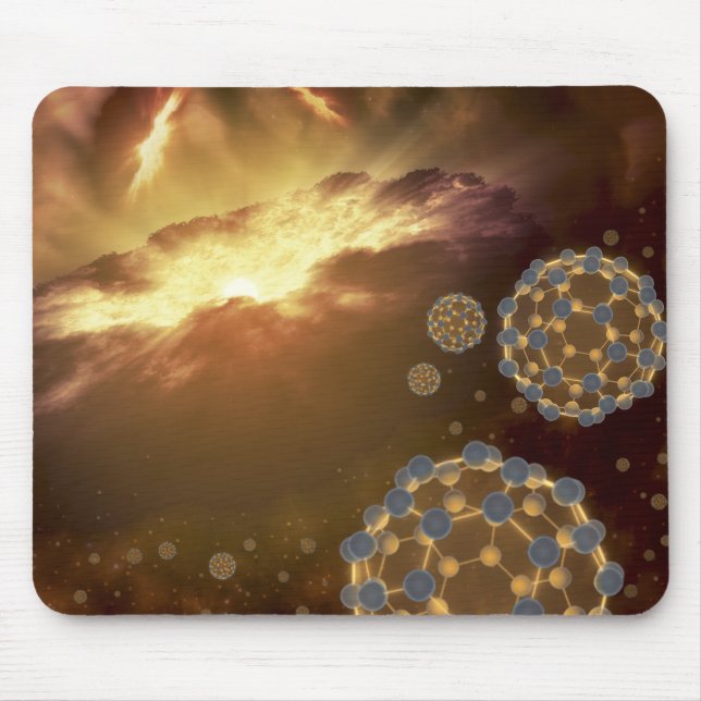 Buckyballs floating in interstellar space mouse mat (Front)