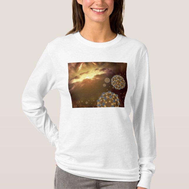 Buckyballs floating in interstellar space T-Shirt (Front)