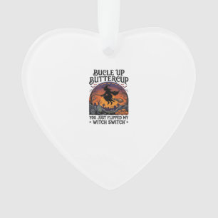 Bucle Up Buttercup Witch Switch Halloween Broom Pu Ornament