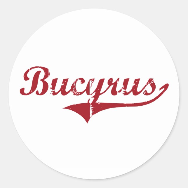 Bucyrus Ohio Classic Design Round Sticker (Front)