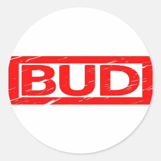 Bud Stamp Classic Round Sticker (Front)
