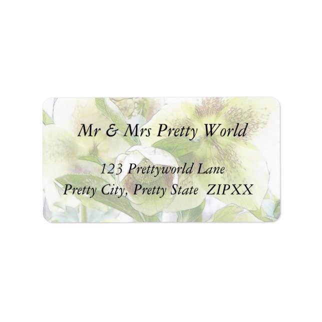 Bud To Blossom - White Hellebores Label (Front)