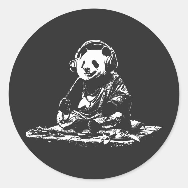 Buda Panda Classic Round Sticker (Front)