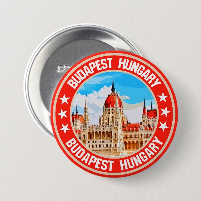 Budapest                                           7.5 cm round badge (Front & Back)