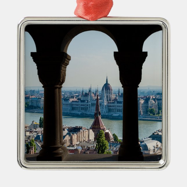 Budapest and hungarian parliament metal tree decoration (Front)