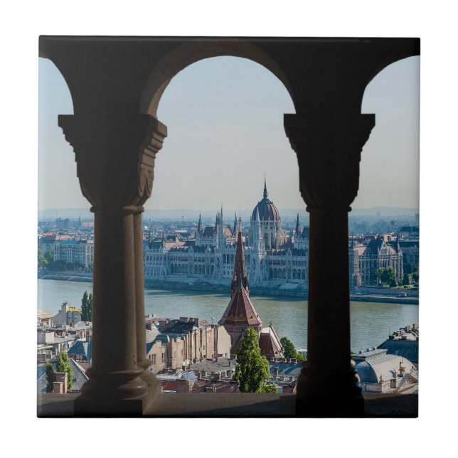 Budapest and hungarian parliament tile (Front)
