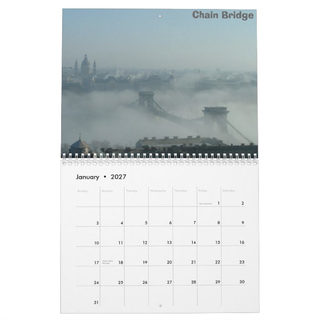 Budapest and the Danube Calendar (Jan 2027)