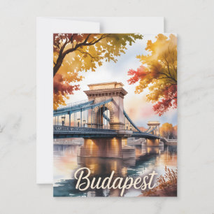 Budapest autumn watercolor postcard