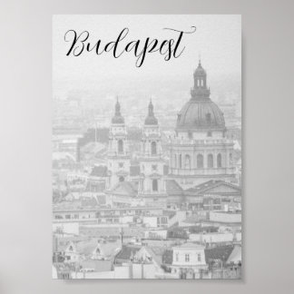 Budapest bnw cityscape poster
