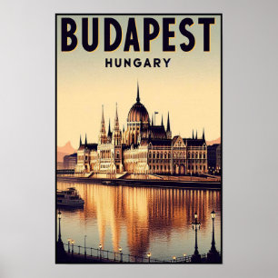 Budapest by Night – A Vintage Travel Poster