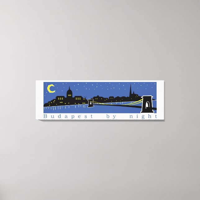 Budapest By Night, Hungary, magyar Canvas Print (Front)