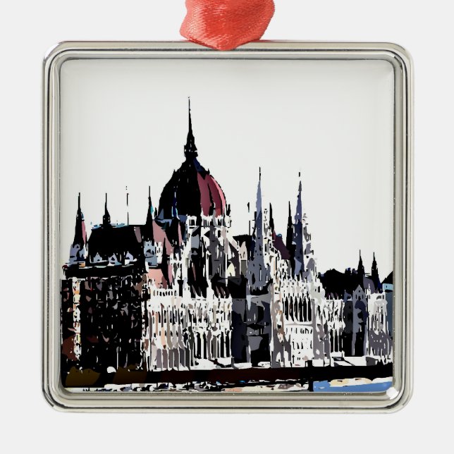 Budapest castle metal tree decoration (Front)