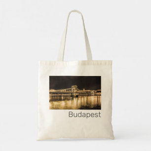 Budapest Chain Bridge Hungary Retro Night Vintage Tote Bag
