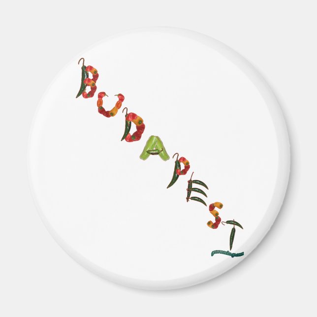 Budapest Chilli Peppers Magnet (Front)