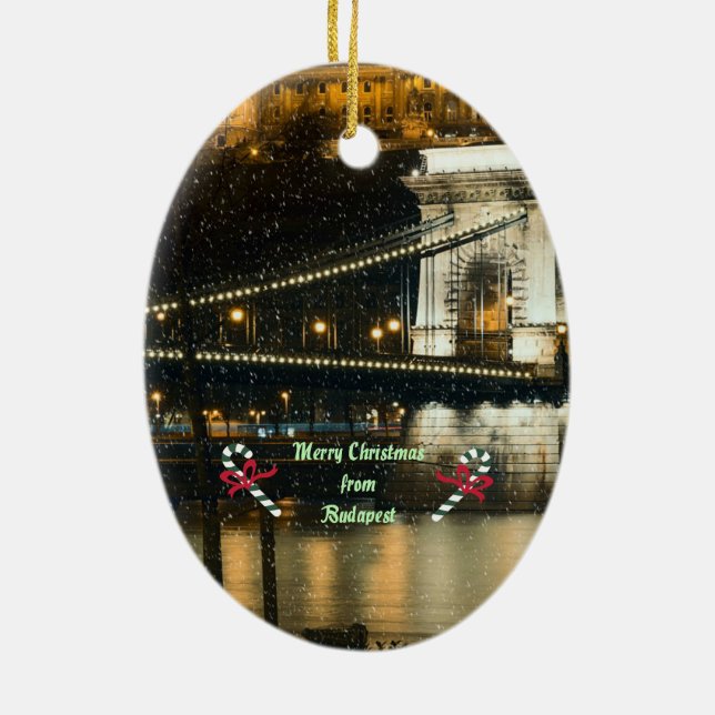 Budapest Christmas Ceramic Tree Decoration (Back)